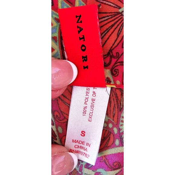 Josie Natori Floral Pink Kimono Belted Robe, Sz S, New - Picture 6 of 8